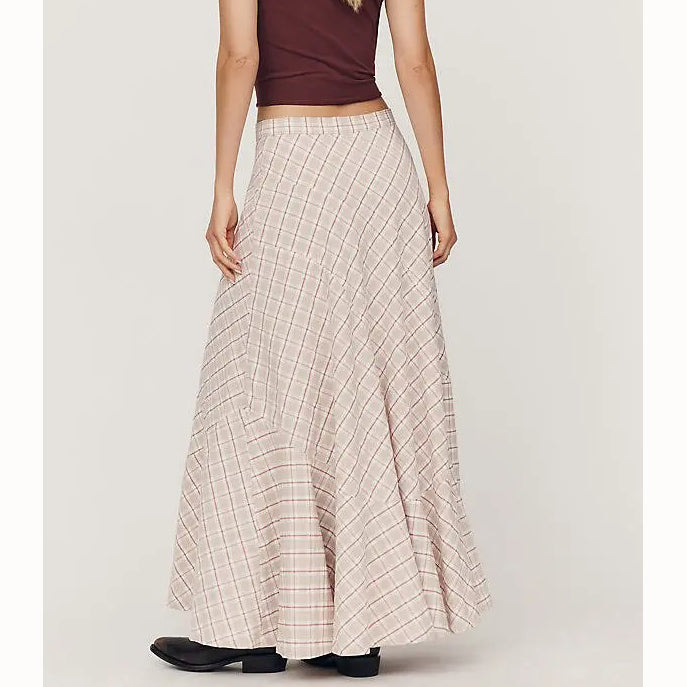 By Anthropologie Women's Olivette Plaid Bias-Cut Maxi Skirt Trendy