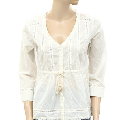 Odd Molly Anthropologie Buttondown Lace Blouse Top