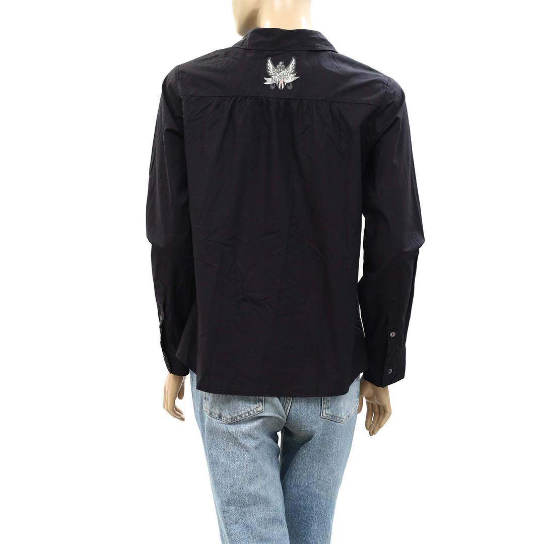 Odd Molly Anthropologie Buttondown Lace Shirt Blouse Top