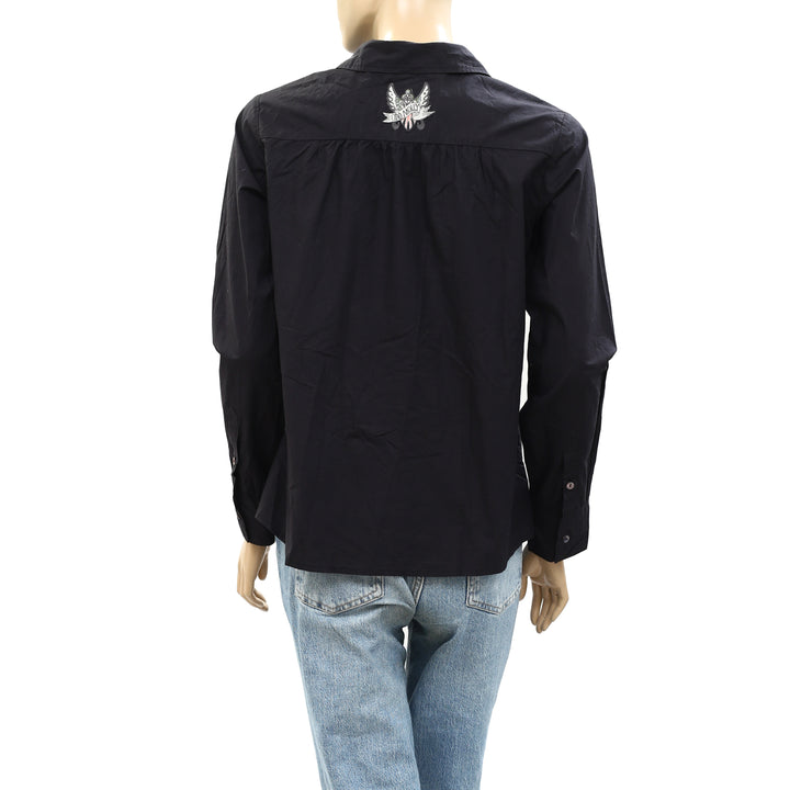 Odd Molly Anthropologie Buttondown Lace Shirt Blouse Top