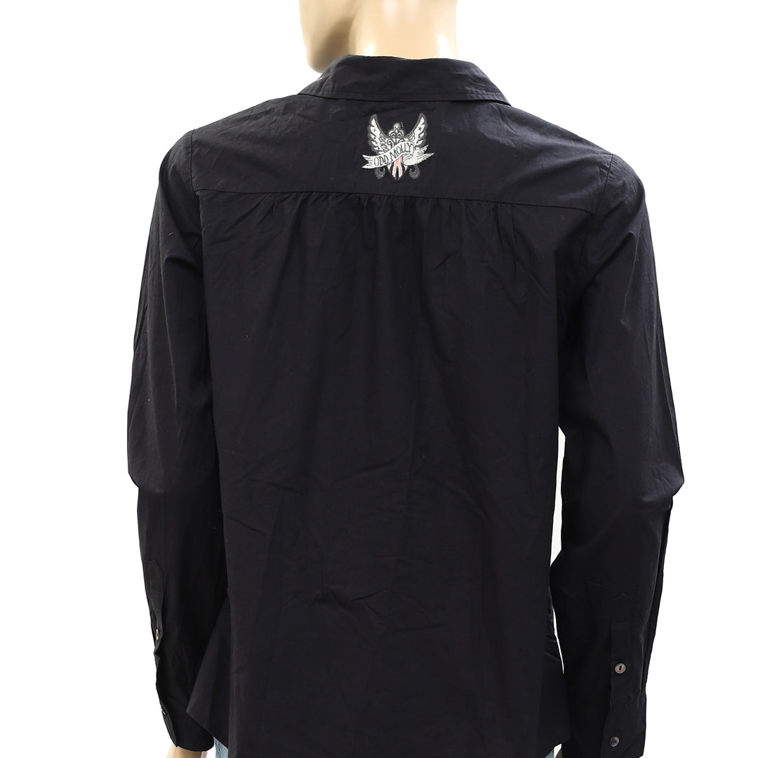 Odd Molly Anthropologie Buttondown Lace Shirt Blouse Top