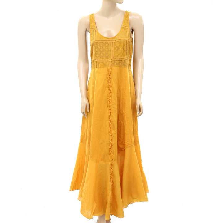 Odd Molly Anthropologie Lace Ruffle Maxi  Dress