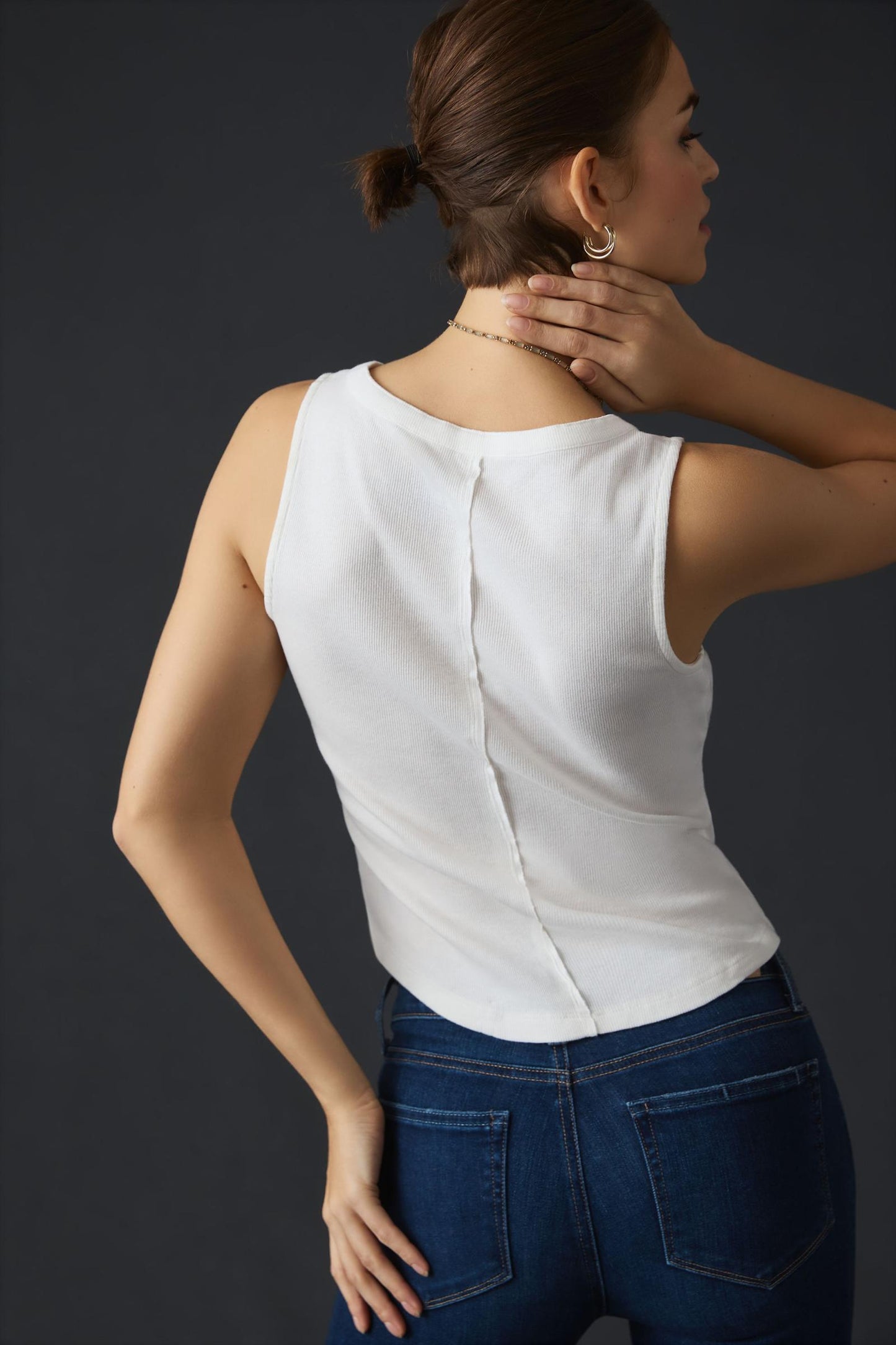 Pilcro Anthropologie Ribbed Henley Tee Tank Top