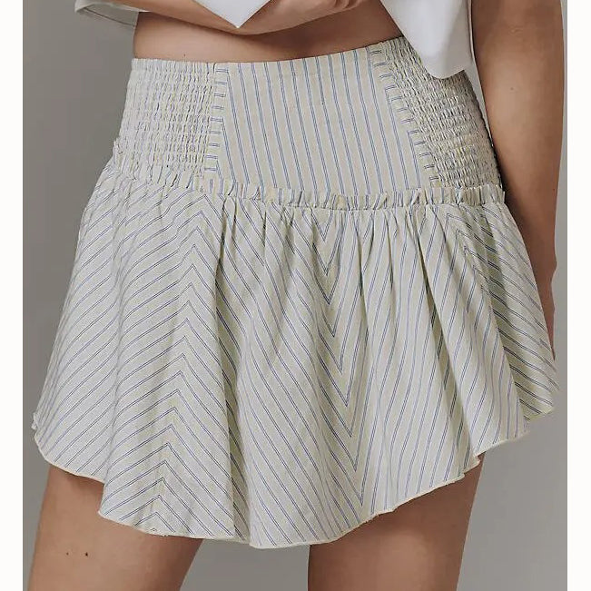 By Anthropologie Maeve Asymmetric Flounced Mini Skirt