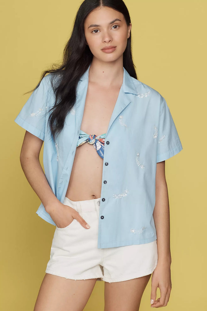 Anthropologie Maeve Buttondown Classic Surf Shirt