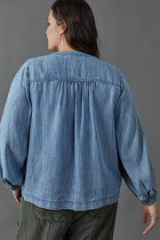 Pilcro & The Letterpress Anthropologie Norah Pintucked Blouse Top