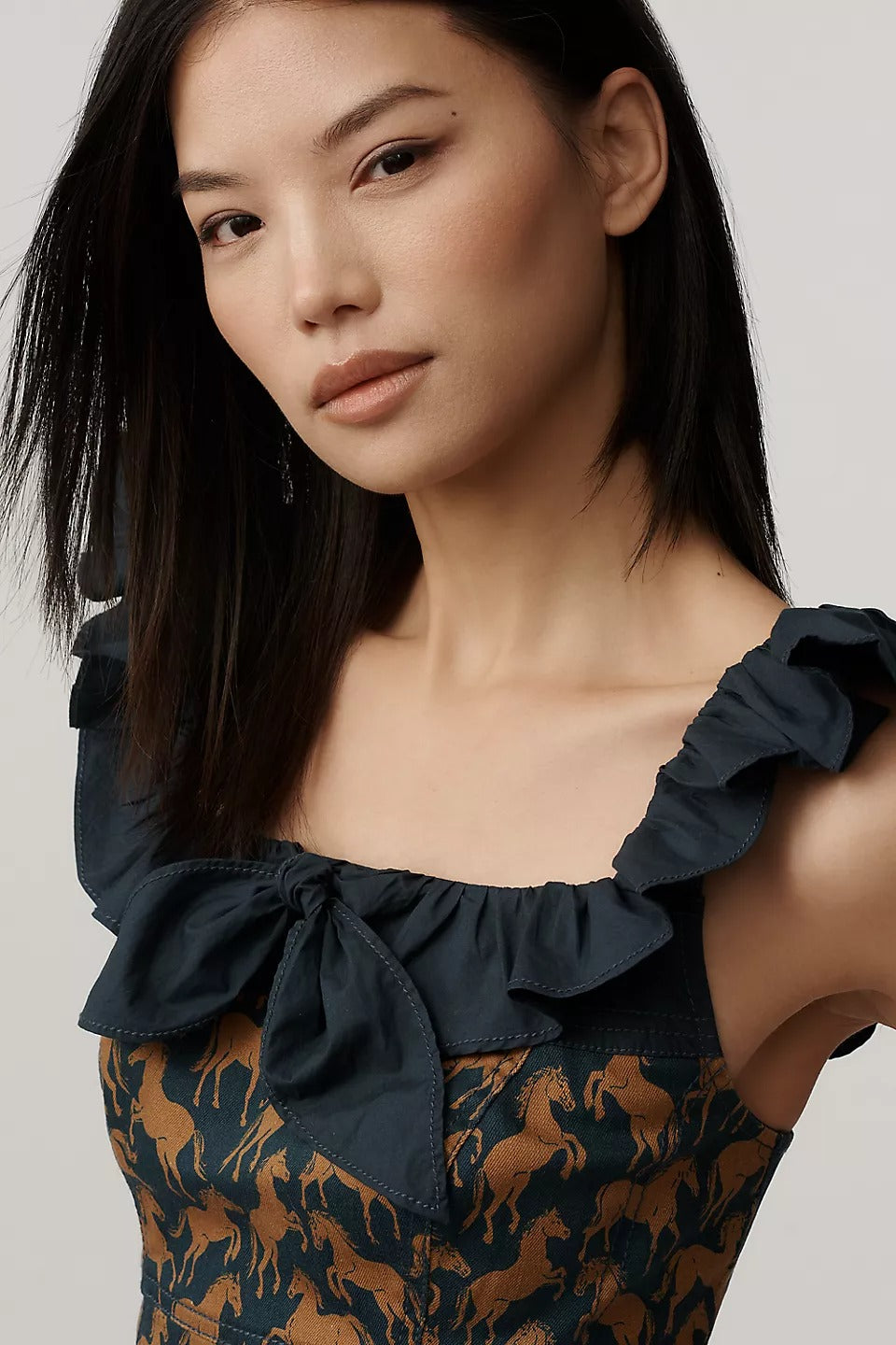 Anthropologie Maeve Flutter-Sleeve Crop Blouse Top