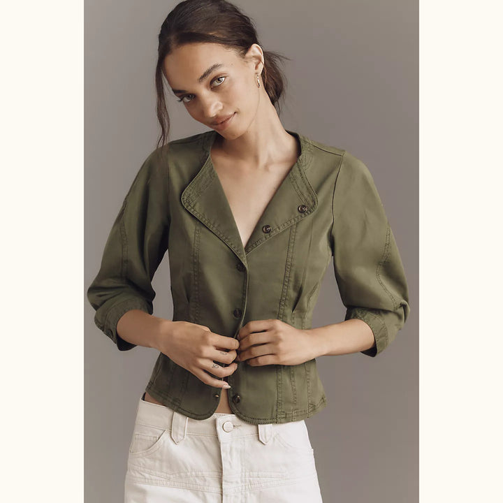 Anthropologie Pilcro Utility Corset Buttondown Jacket Top