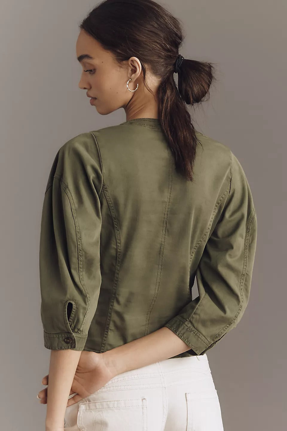 Anthropologie Pilcro Utility Corset Buttondown Jacket Top