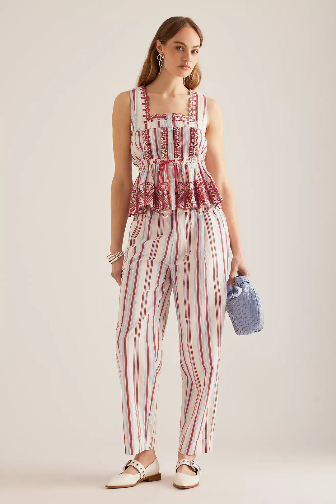 Damson Madder Amaya Sleeveless Embroidered Blouse Top