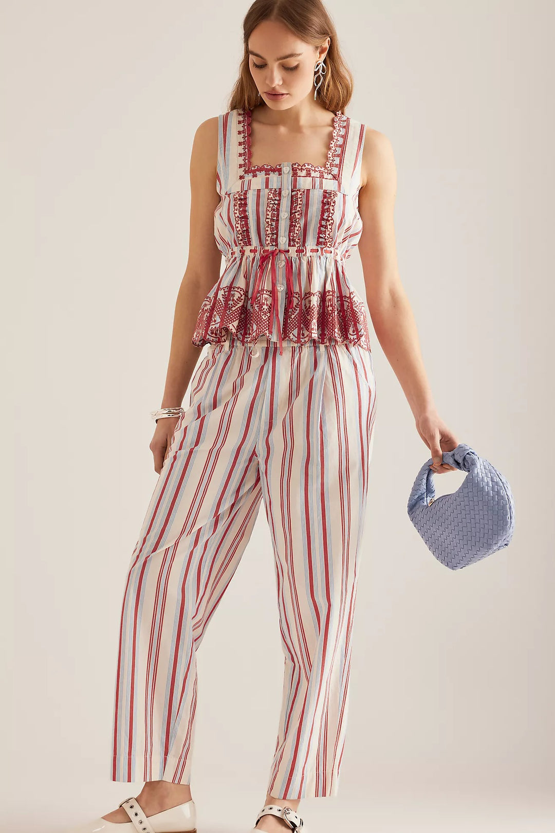 Damson Madder Amaya Sleeveless Embroidered Blouse Top