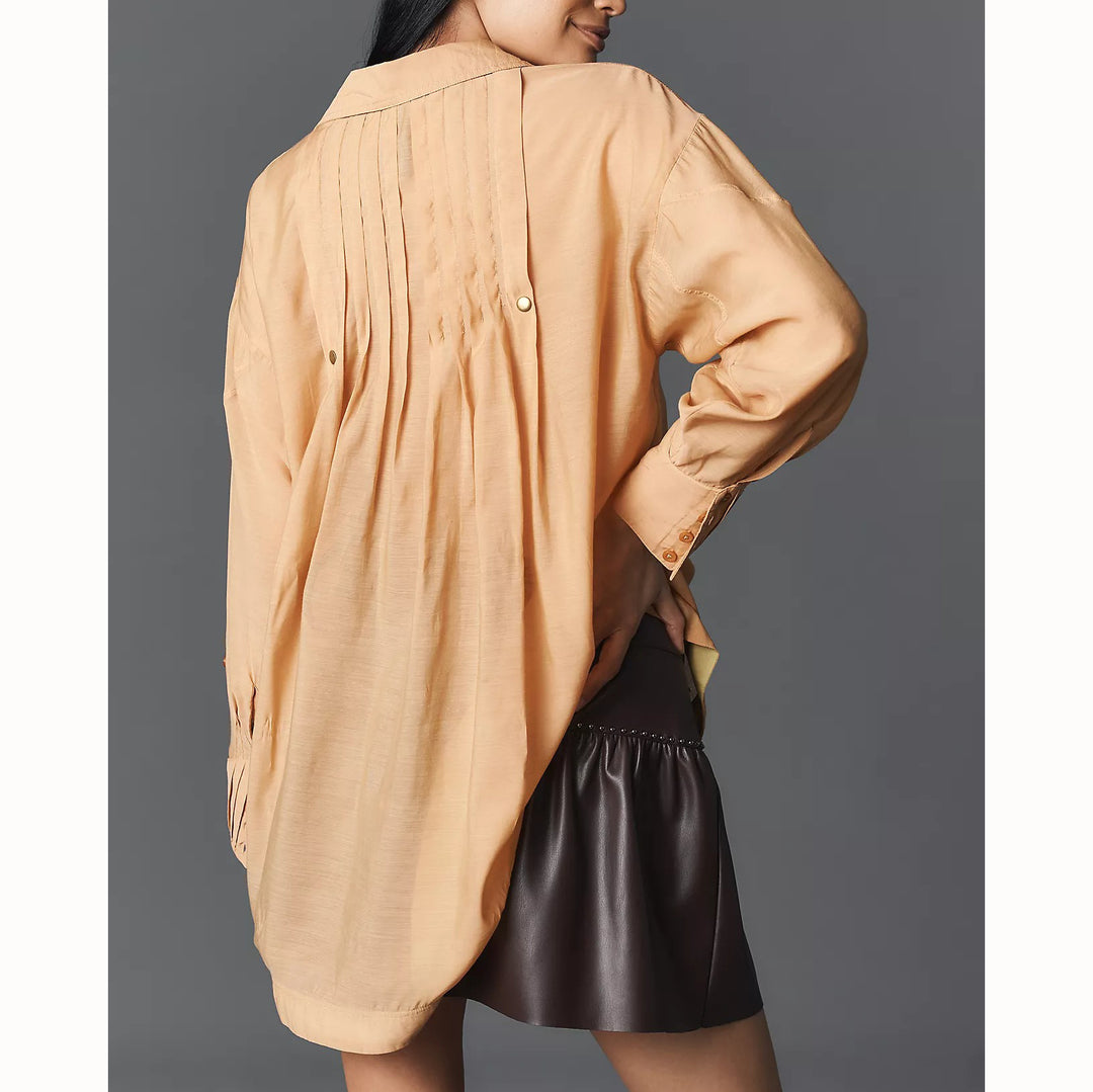 By Anthropologie Sheer Buttondown Shirt Top