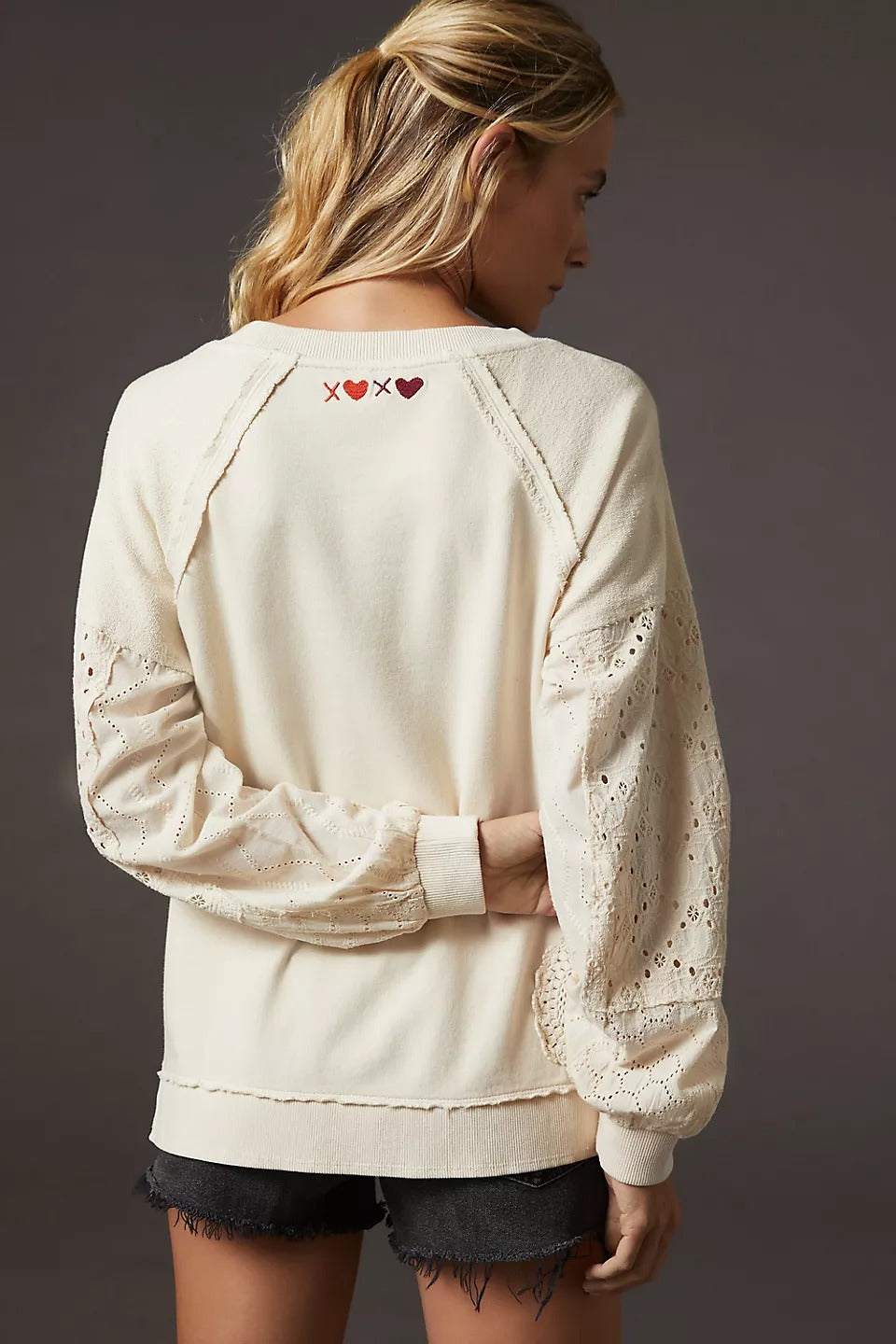 Anthropologie Pilcro Doily Sweatshirt Top