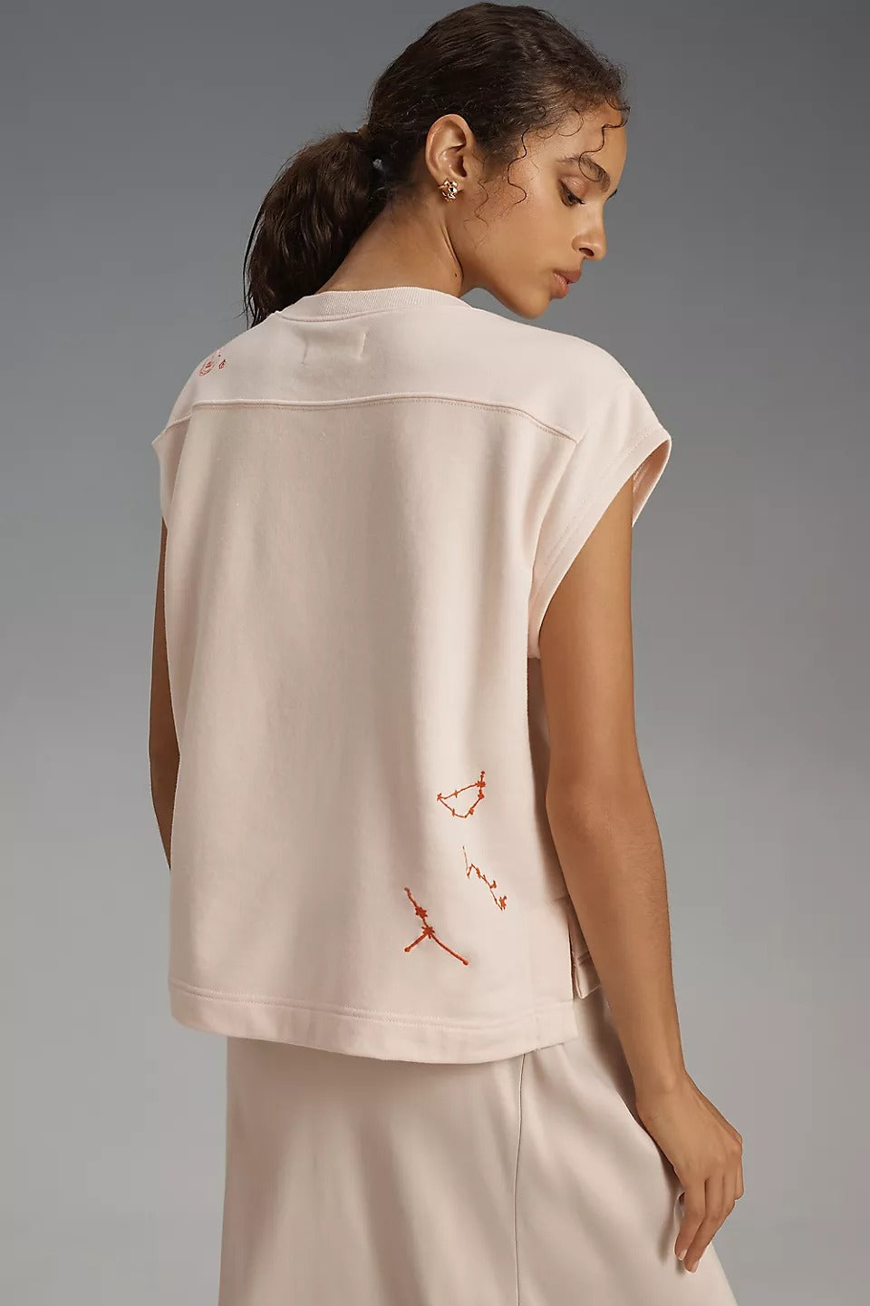 By Anthropologie Embroidered Côte d'Azur Pullover Top