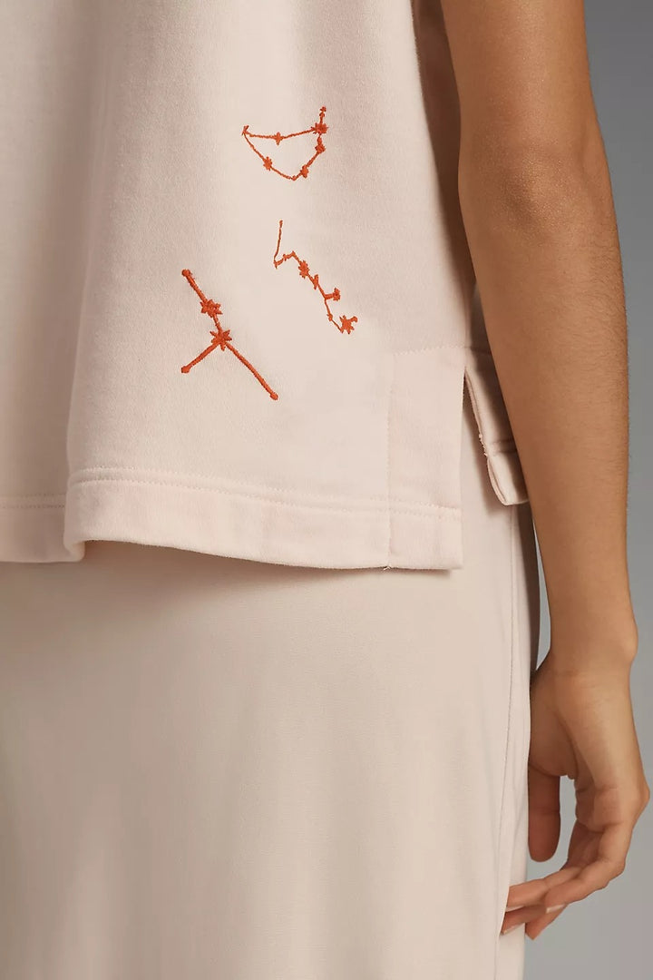 By Anthropologie Embroidered Côte d'Azur Pullover Top