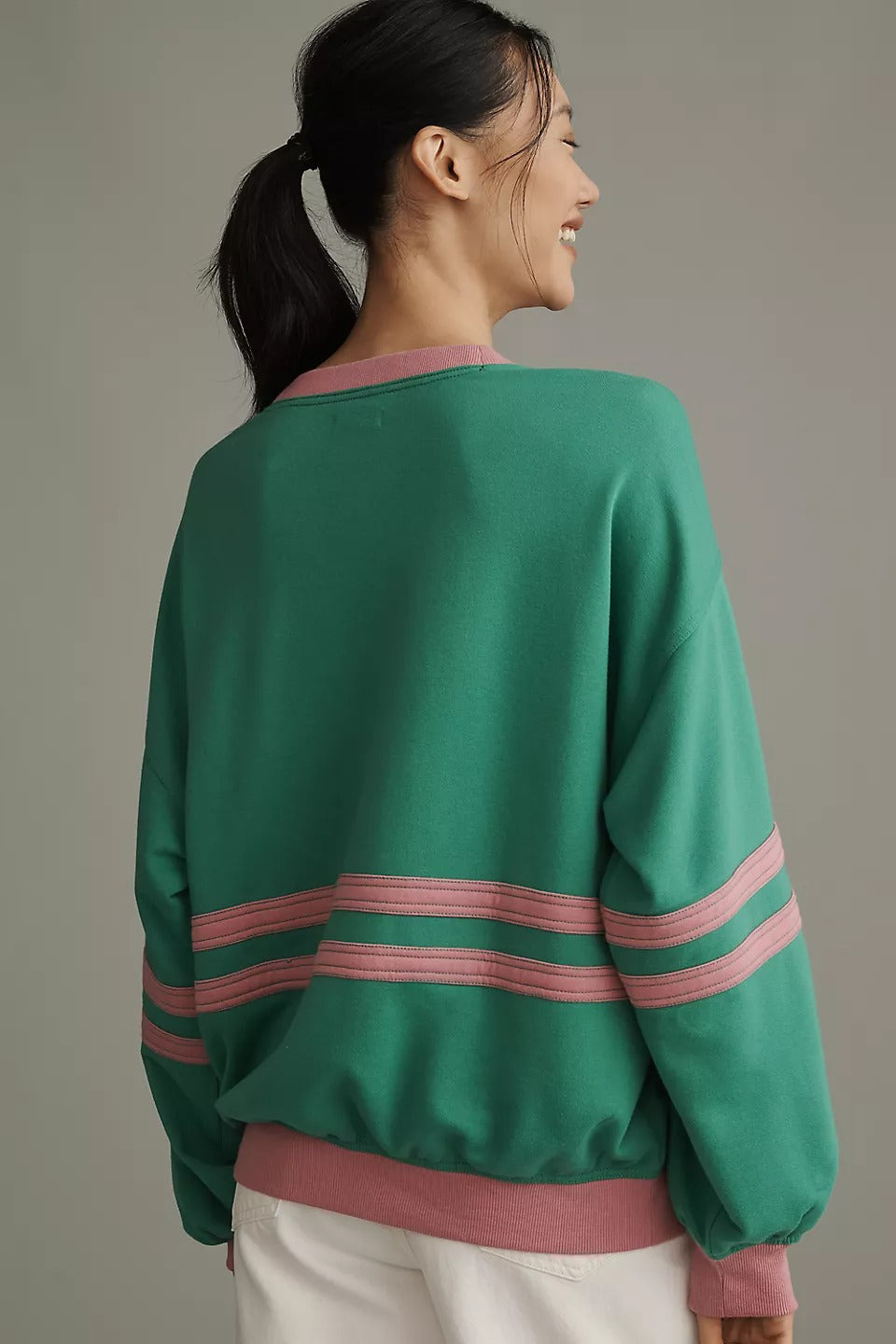 Pilcro Anthropologie Pep Rally Oversized Crew-Neck Sweatshirt Top