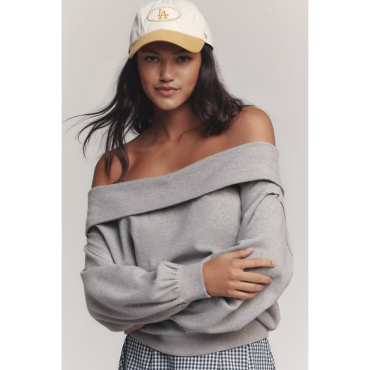 Anthropologie Pilcro Long-Sleeve Slouchy Off-The-Shoulder Top