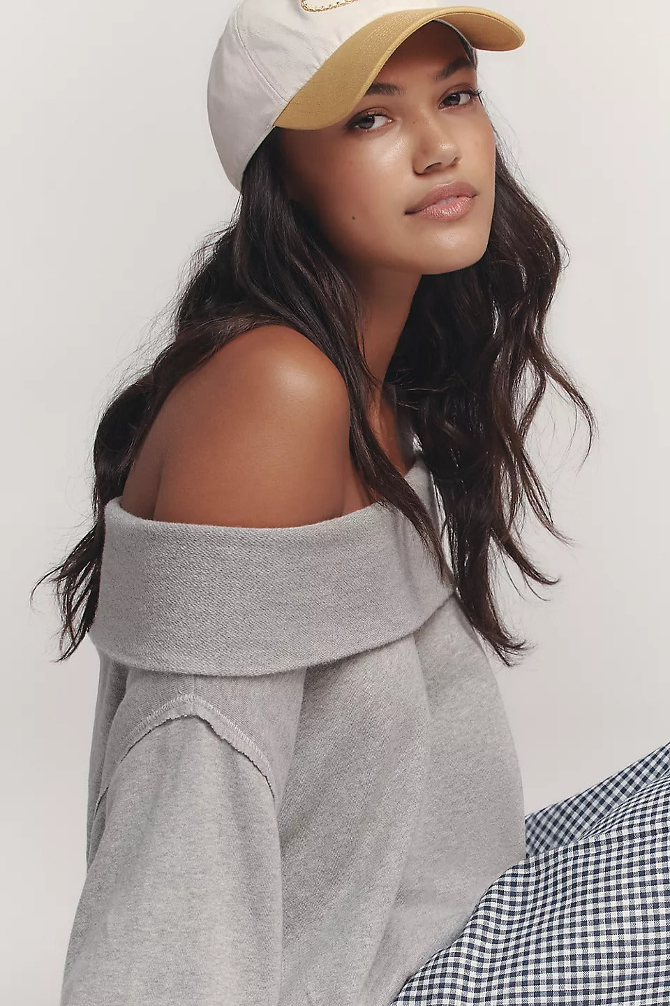 Anthropologie Pilcro Long-Sleeve Slouchy Off-The-Shoulder Top