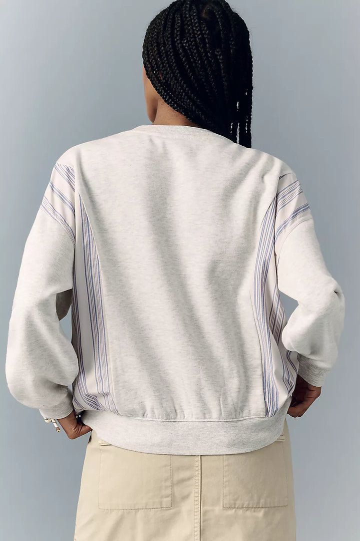 Anthropologie Maeve Be True Long-Sleeve Crew-Neck Sweater Top