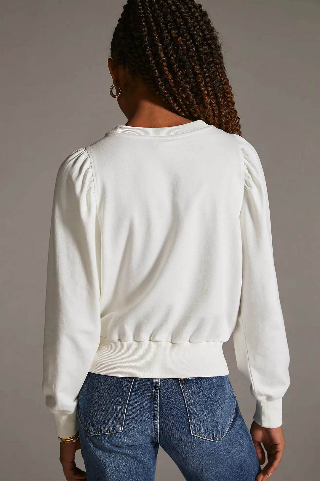By Anthropologie Embroidered Sweatshirt Top