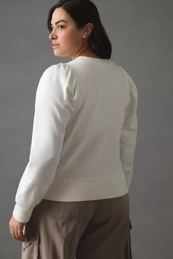 By Anthropologie Embroidered Sweatshirt Top