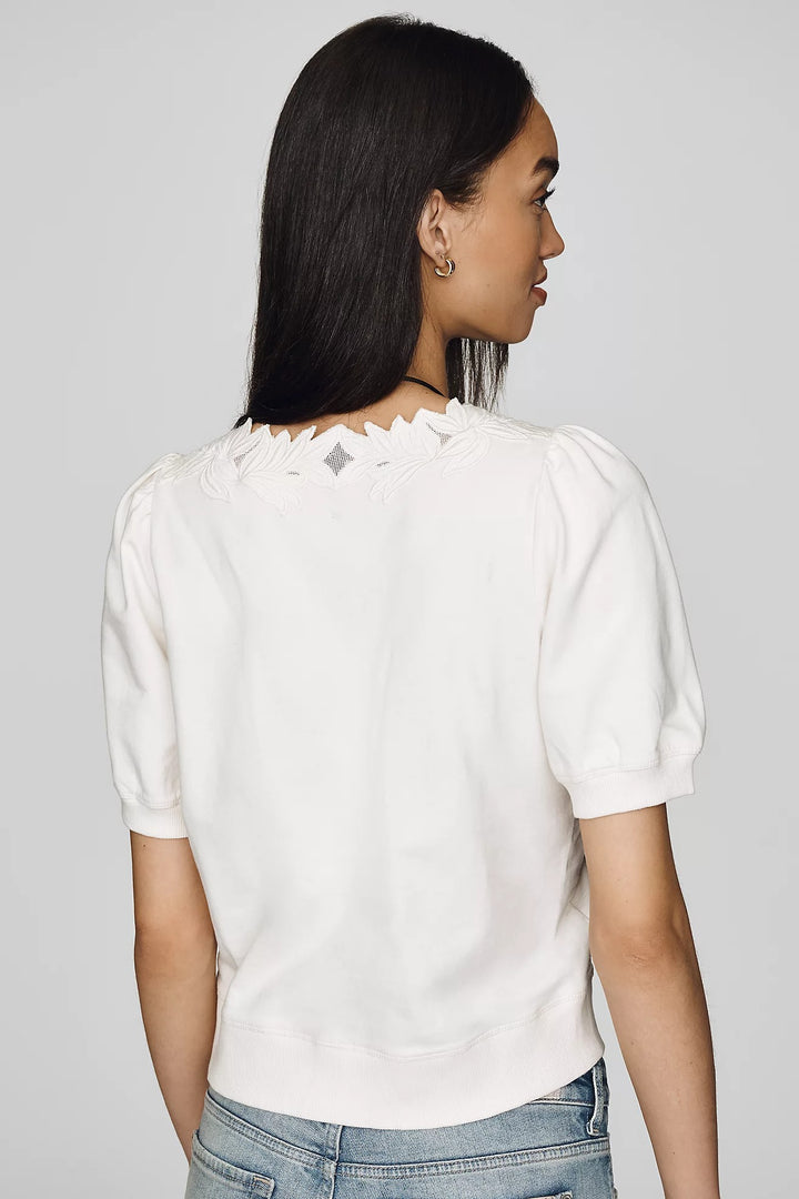 By Anthropologie Deco Crop Pullover Blouse Top