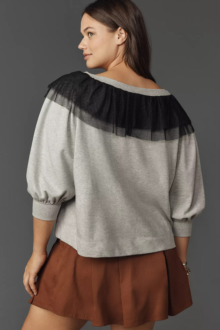 Anthropologie Maeve V-Neck Bow Sweater Pullover Top