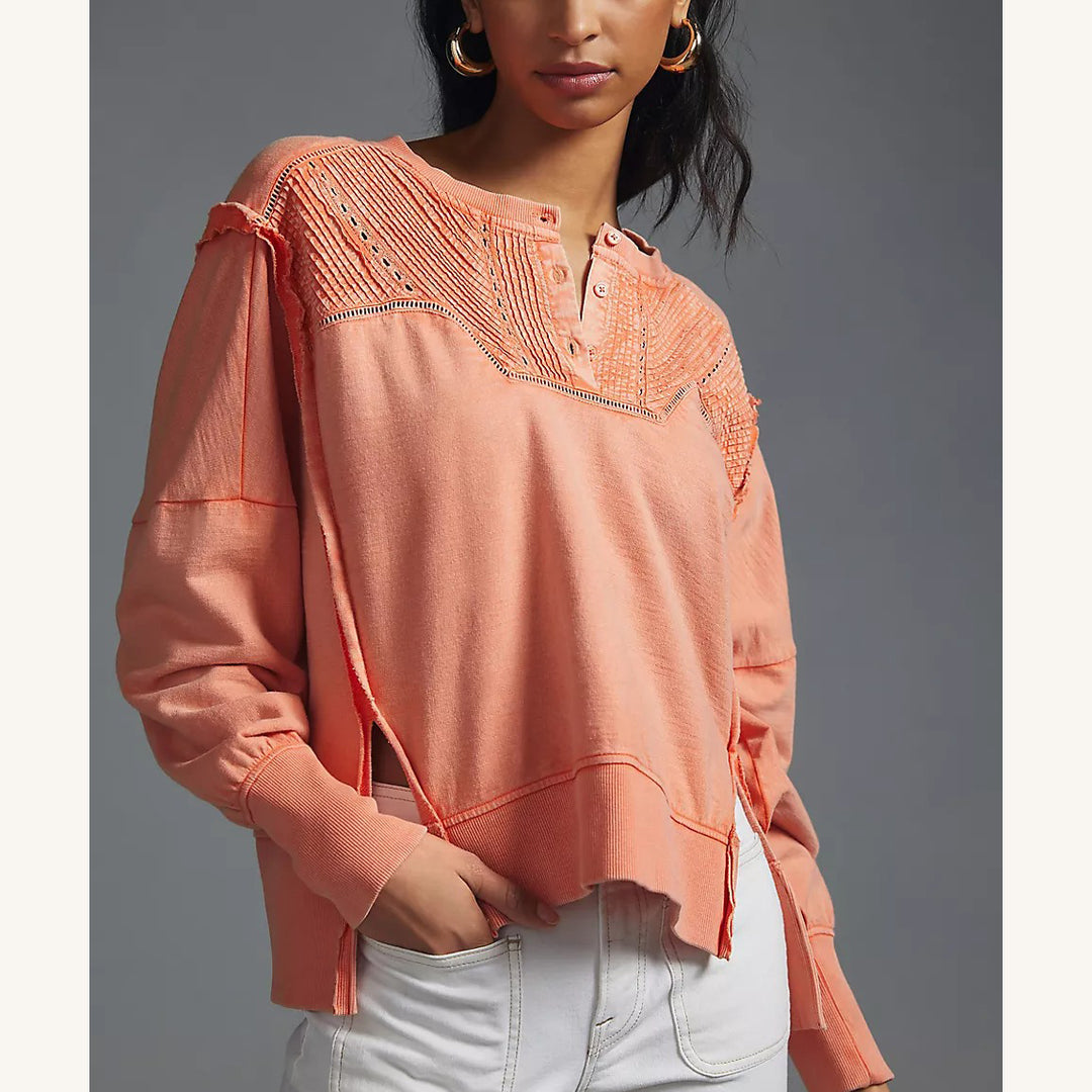 Anthropologie Pilcro Pintuck Sweatshirt Top
