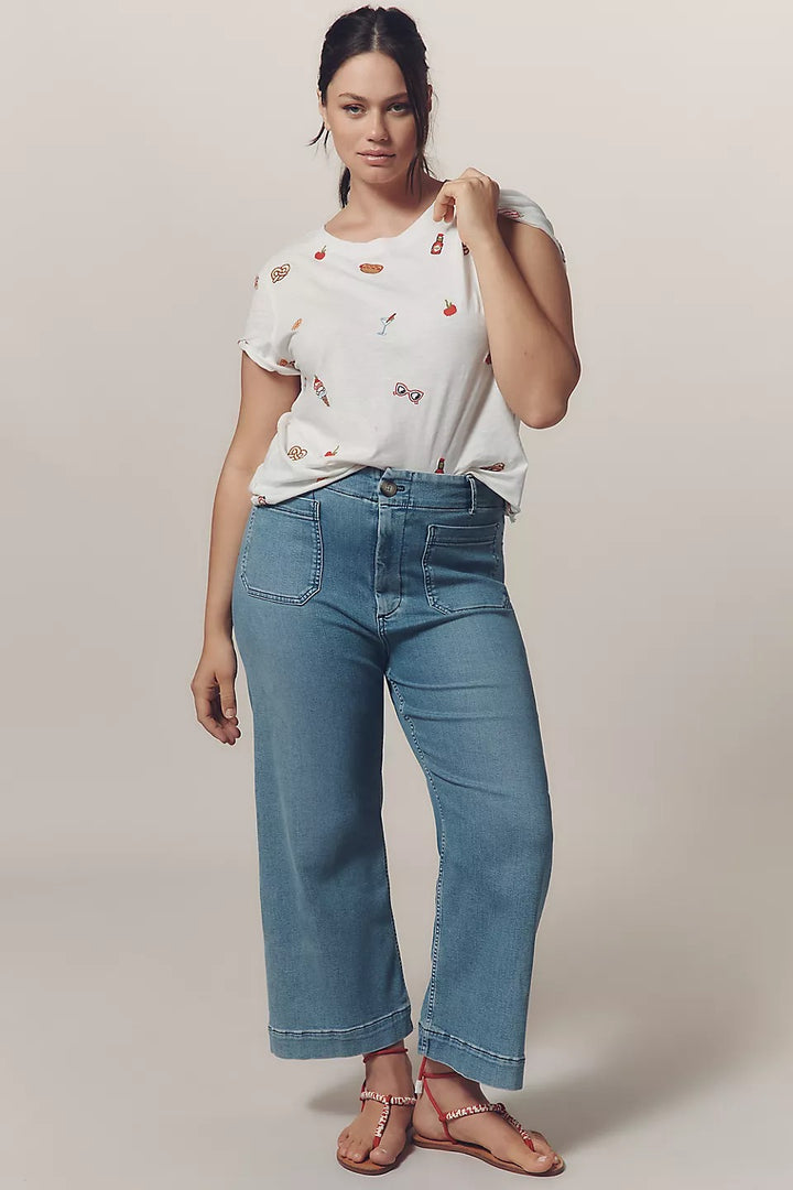 Maeve Anthropologie The Caitlin Boxy T-Shirt Blouse Top