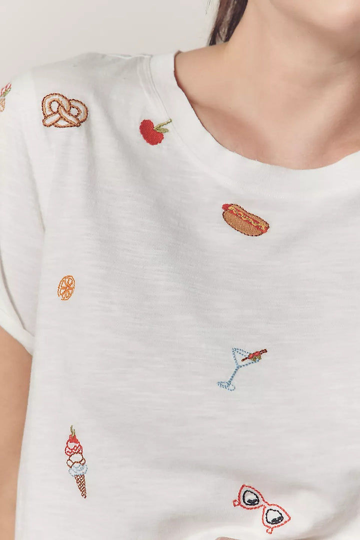 Maeve Anthropologie The Caitlin Boxy T-Shirt Blouse Top