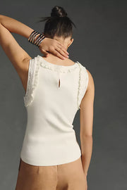 Maeve Anthropologie Lace-Trimmed Tank Blouse Top