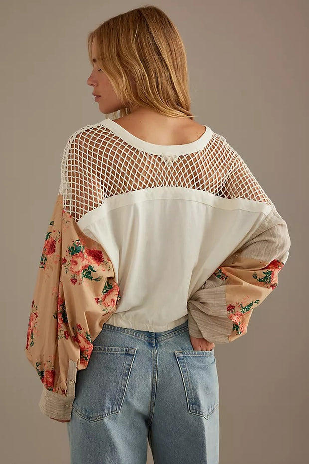 Anthropologie Pilcro Patchwork Batwing Blouse Top