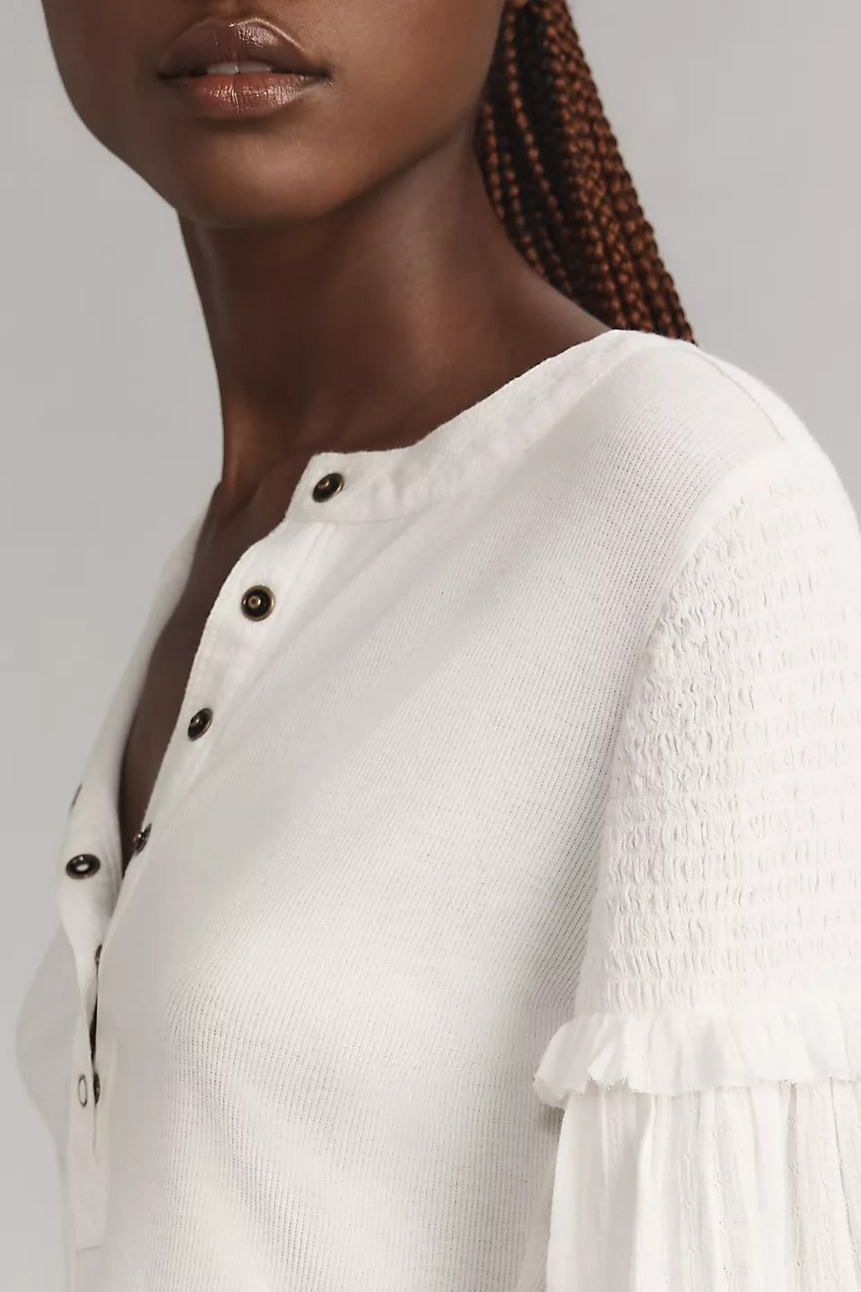 Pilcro Anthropologie The Andie Ribbed Henley Top