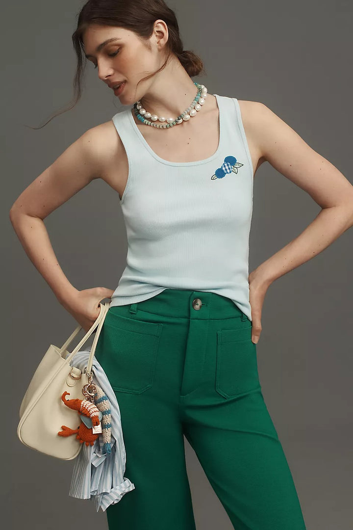 Maeve Anthropologie Embroidered Icon Tank Top