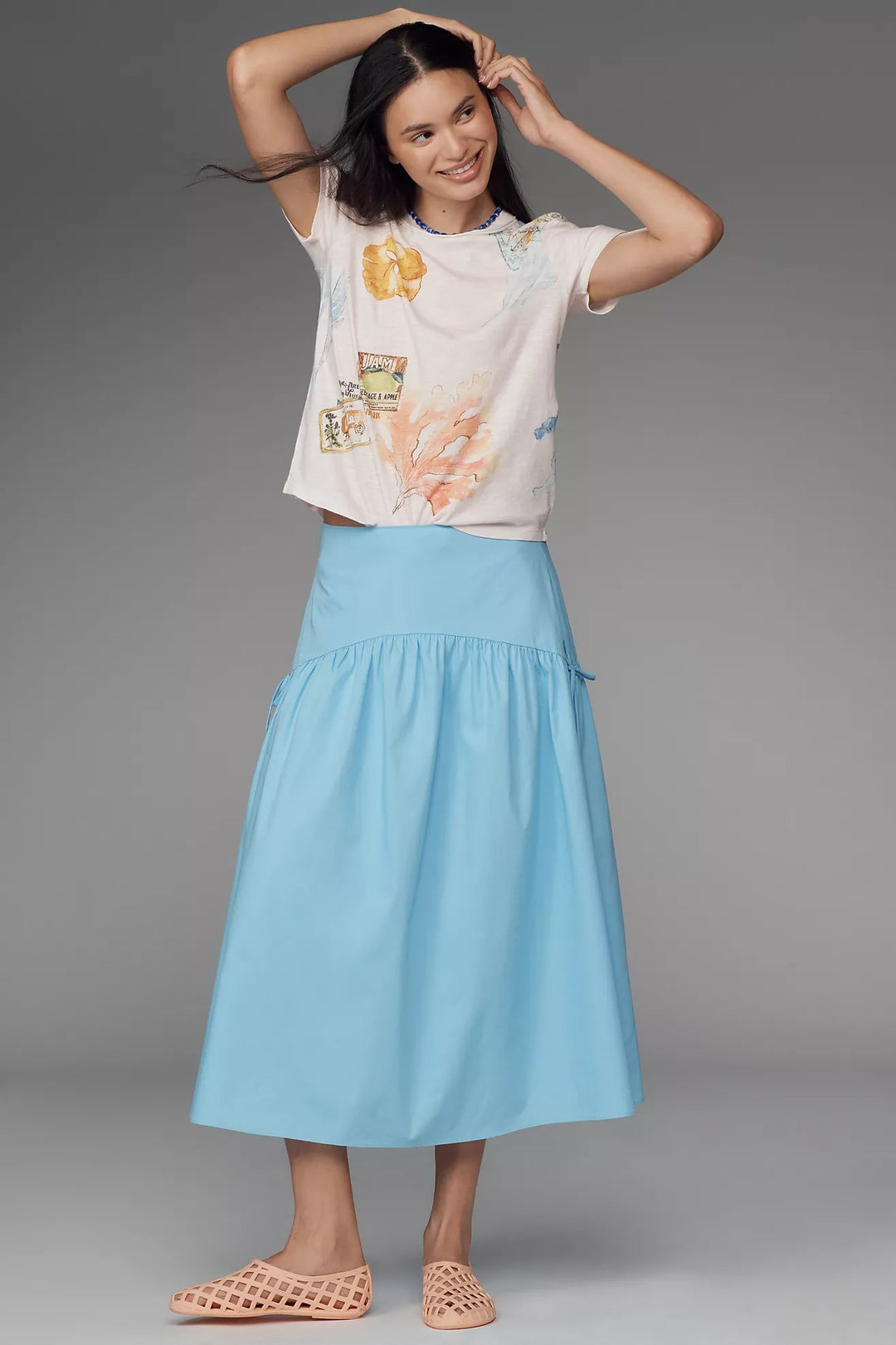 Pilcro Anthropologie The Bennie Cotton-Slub Crew-Neck T-Shirt