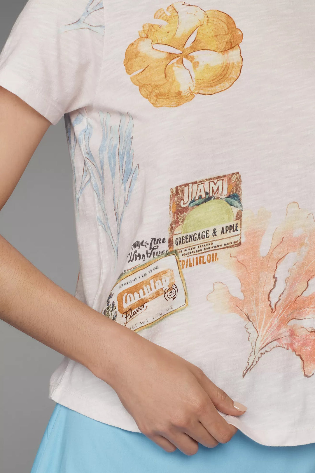 Pilcro Anthropologie The Bennie Cotton-Slub Crew-Neck T-Shirt