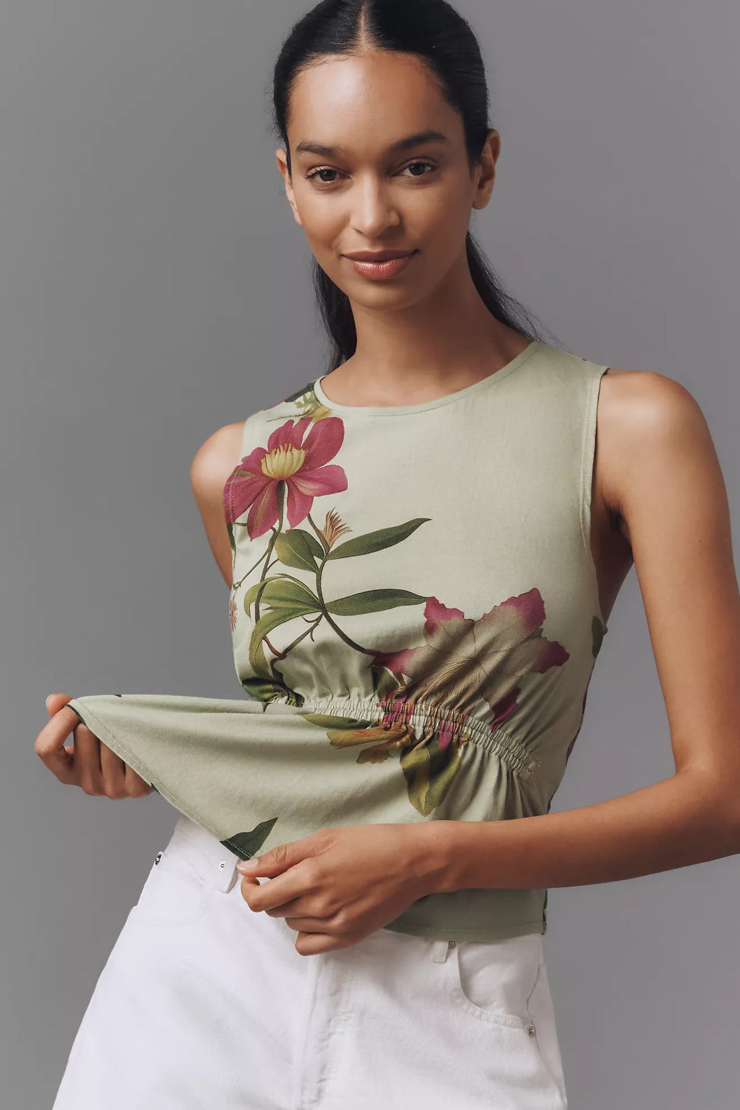 By Anthropologie Cotton Gathered Tank Top