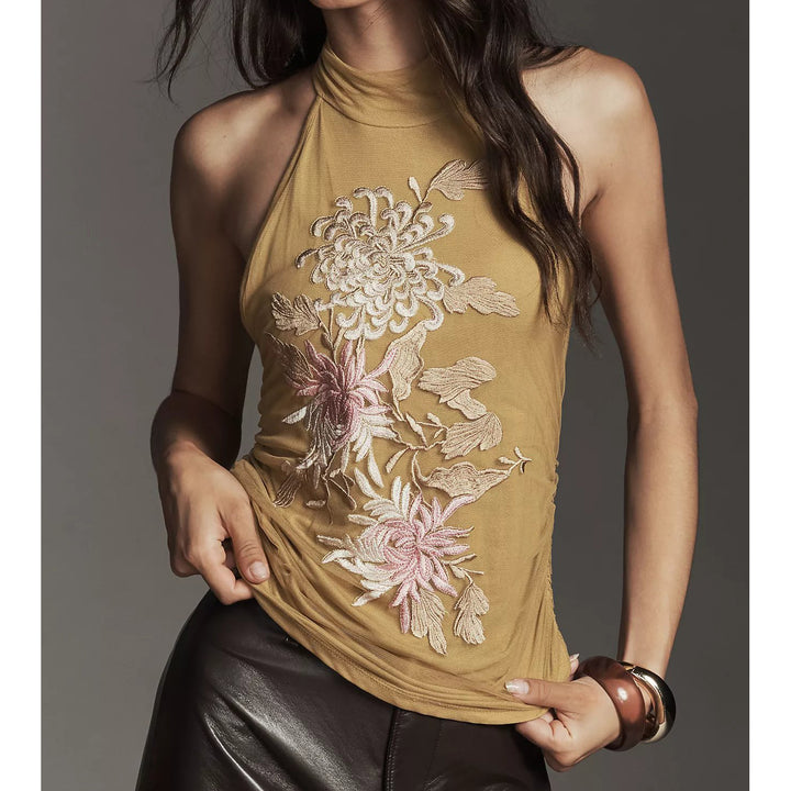 By Anthropologie Backless Mock-Neck Tank Top