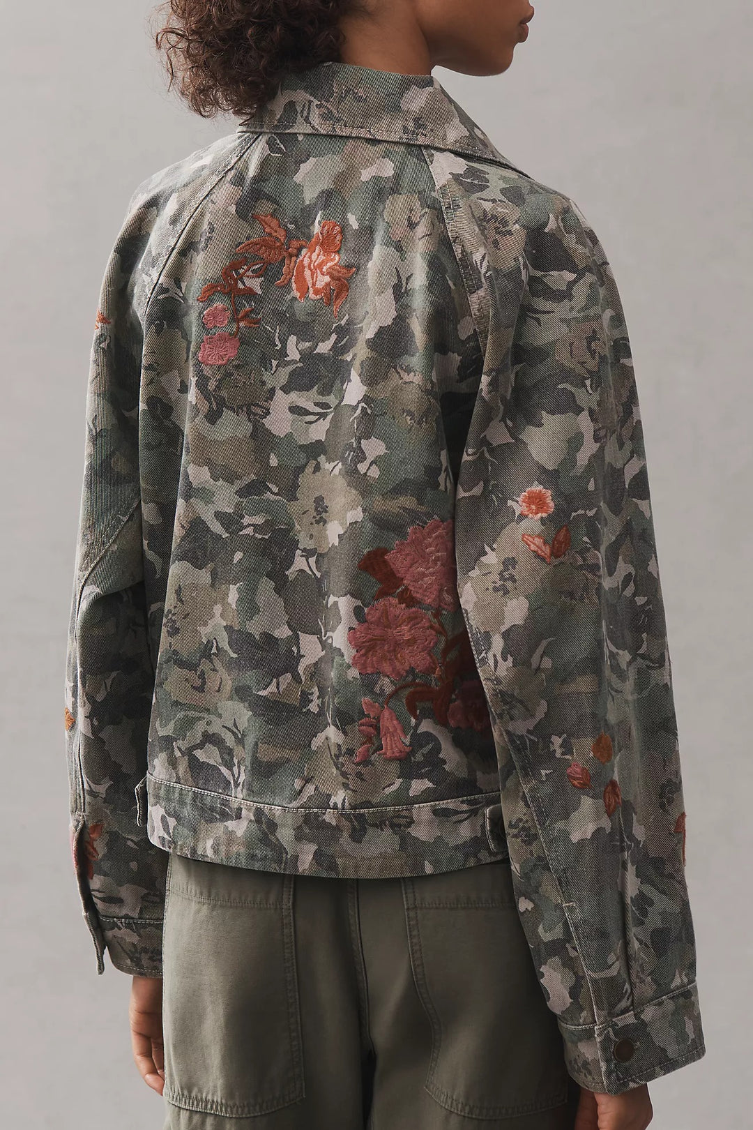 By Anthropologie Pilcro Embroidered Utility Jacket Women's Top