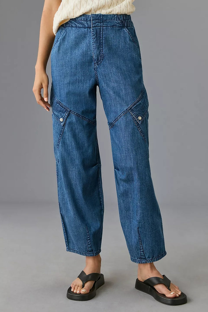 Anthropologie Pilcro Utility Curve Mid-Rise Relaxed-Leg Jeans Pants