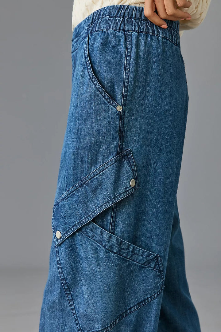 Anthropologie Pilcro Utility Curve Mid-Rise Relaxed-Leg Jeans Pants