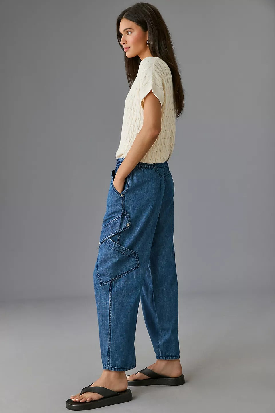 Anthropologie Pilcro Utility Curve Mid-Rise Relaxed-Leg Jeans Pants