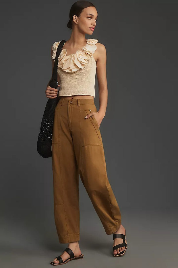 By Anthropologie The Carson Utility Barrel Pants