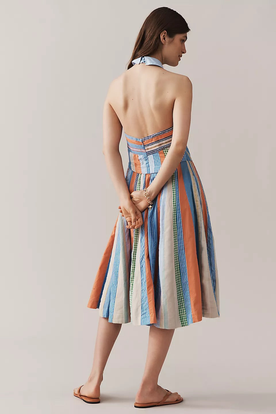 By Anthropologie Maeve Collared Halter Shirt Dress