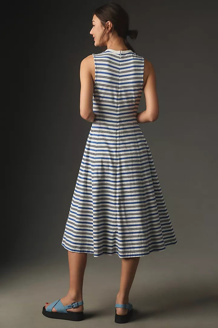 By Anthropologie Sleeveless A-Line Midi Dress