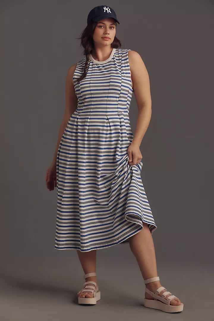 By Anthropologie Sleeveless A-Line Midi Dress