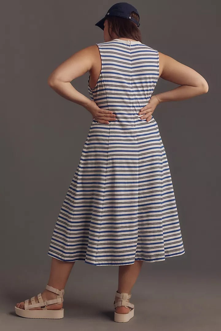 By Anthropologie Sleeveless A-Line Midi Dress