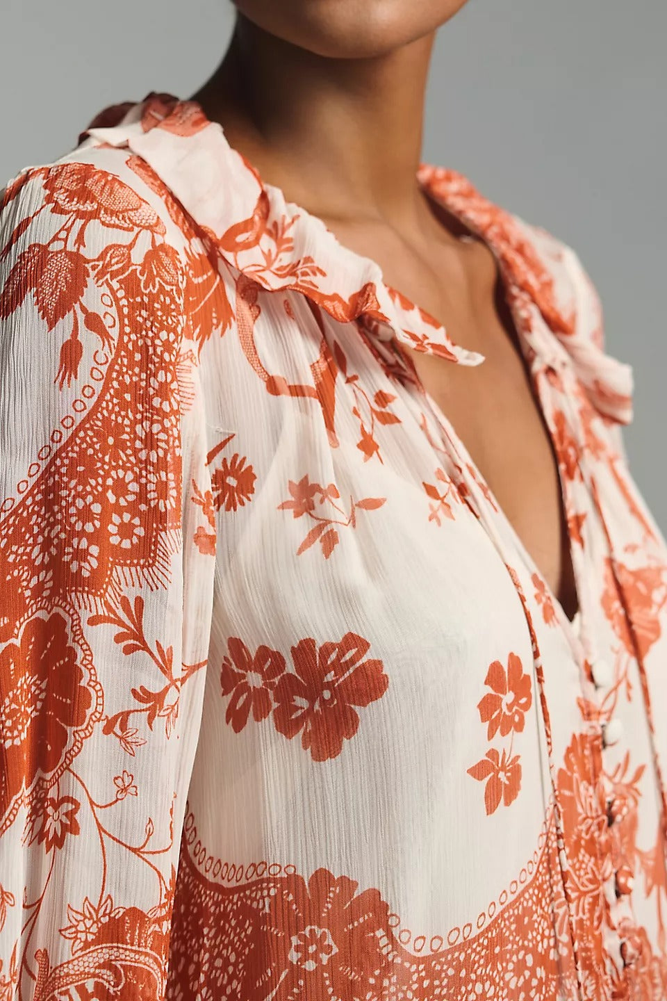 Anthropologie The Marais Printed Chiffon Mini Dress