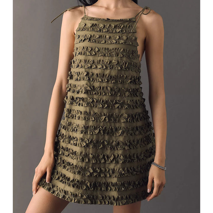 Damson Madder Anthropologie Leili Ruffle Mini Dress