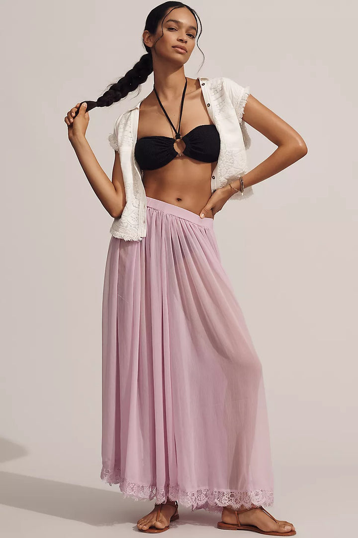 By Anthropologie Sheer Maxi Skirt